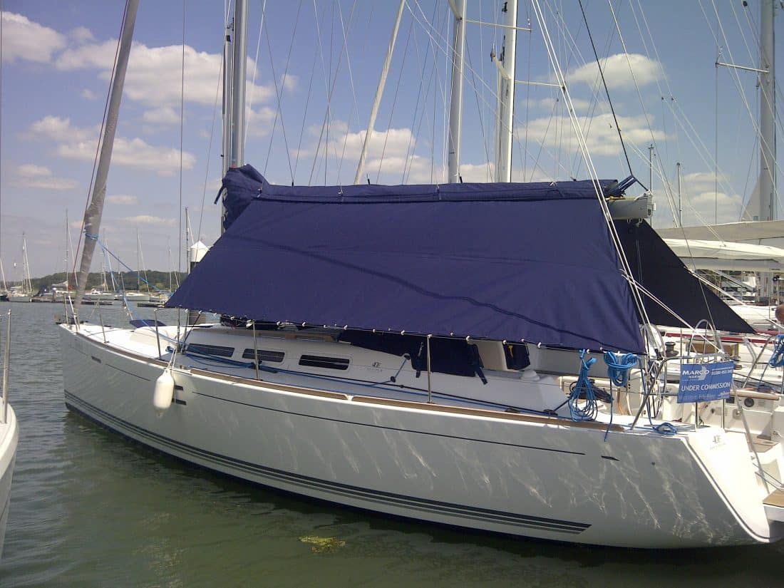 Dufour 40e Stackpack and Zip attached Boomtent