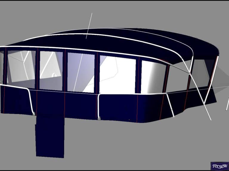 Beneteau Oceanis 46 Bimini conversion to suit Tecsew bimini and sprayhood, 3D CAD