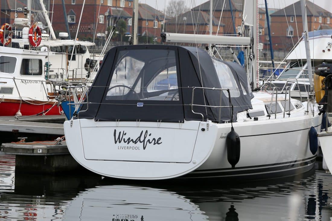 Hanse 345 Cockpit Enclosure fitted to Tecsew Sprayhood