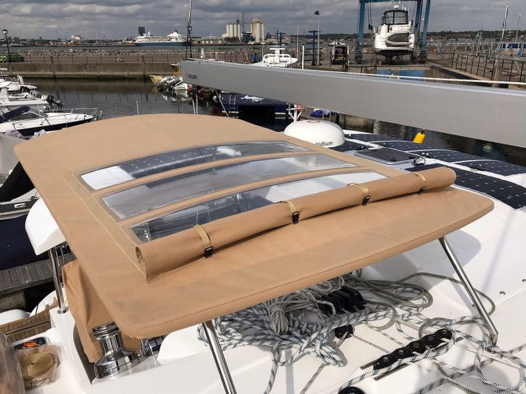 Discovery 50 CAT Bimini Canvas to fit the factory-supplied frame