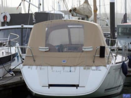 dufour 375 cockpit enclosure fitted to nv factory fit sprayhood 4