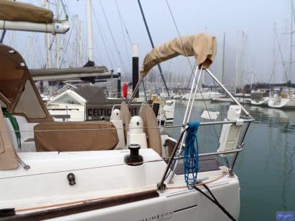 dufour 375 cockpit enclosure fitted to nv factory fit sprayhood 5