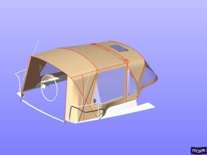 dufour 380 cockpit enclosure fitted to factory supplied sprayhood 13