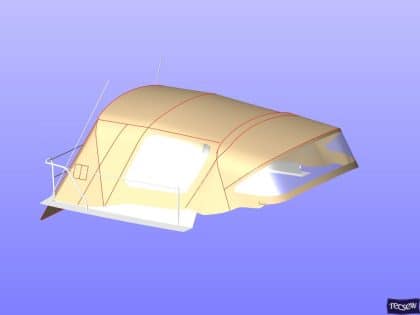 Hanse 375 Cockpit Enclosure fitted to recover for factory Sprayhood, Mucky Duck