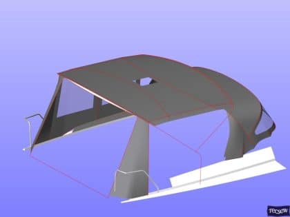 Hanse 400 Bimini Conversion to suit Tecsew Bimini and Tecsew recover of factory fit Sprayhood, ANNIECAN