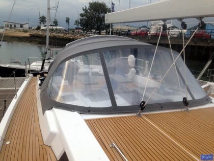 hanse 575 sprayhood new standard design more curved design 2