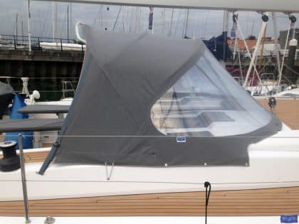 hanse 575 sprayhood new standard design more curved design 3