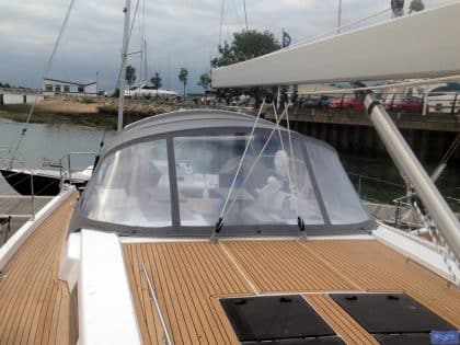 hanse 575 sprayhood new standard design more curved design 6