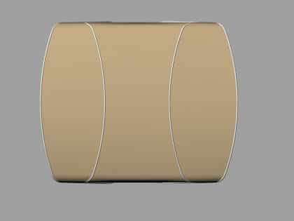 Sealine F42 bimini with a curved design, featuring Sunbrella fabric and stainless steel frame for flybridge protection.