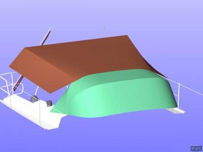 Hanse 385 Pole Bimini shown with optional side panels_8