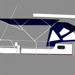 Jeanneau Sun Odyssey 43ds Bimini, new design with aft extension_6