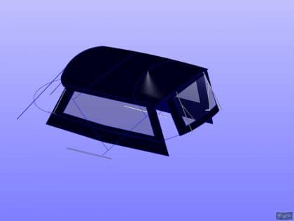 Fairline Phantom 48, Flybridge Bimini Side Shade Panels with windows_10