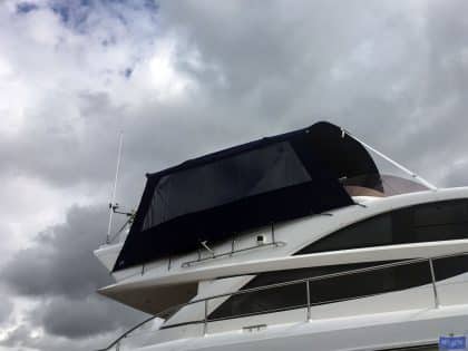 Fairline Phantom 48, Flybridge Bimini Side Shade Panels with windows_5
