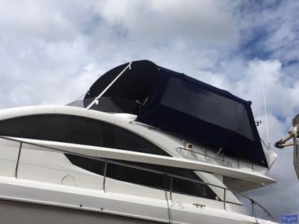 Fairline Phantom 48, Flybridge Bimini Side Shade Panels with windows_6