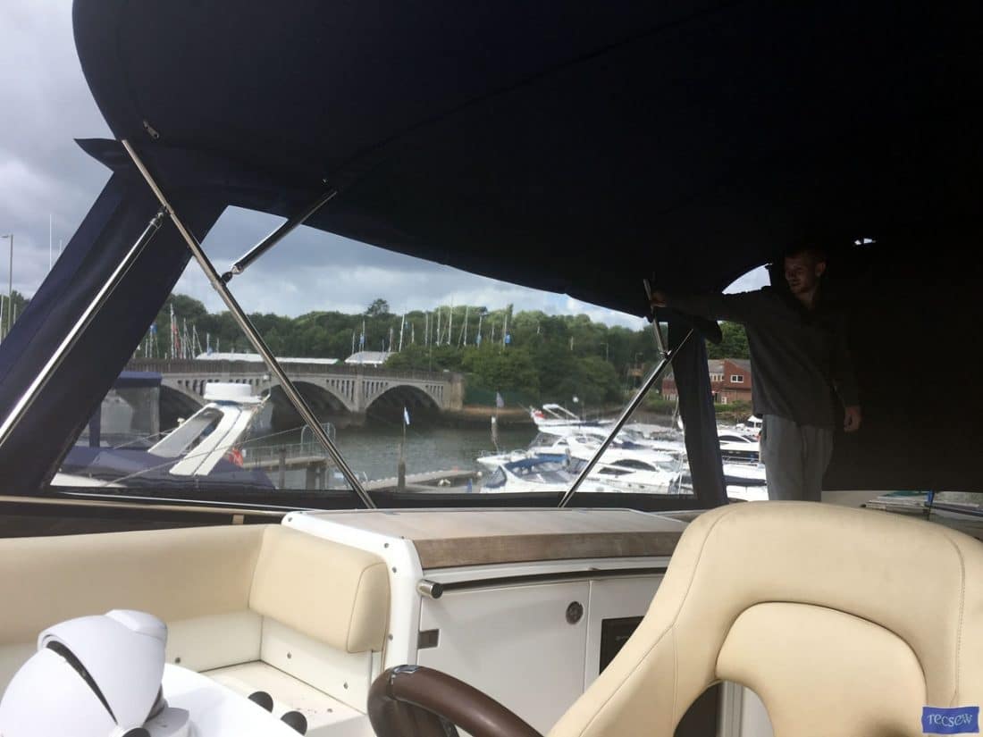 Fairline Phantom 48, Flybridge Bimini Side Shade Panels, FAIR LADY