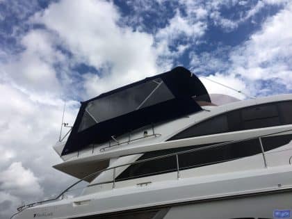 Fairline Phantom 48, Flybridge Bimini Side Shade Panels with windows_8