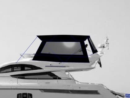 Fairline Phantom 48, Flybridge Bimini Side Shade Panels with windows_9