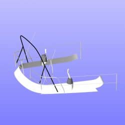 Showing frame stowed with optional support struts