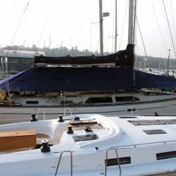 Moody 46 Deck Cover fitted with blinds and windows_2