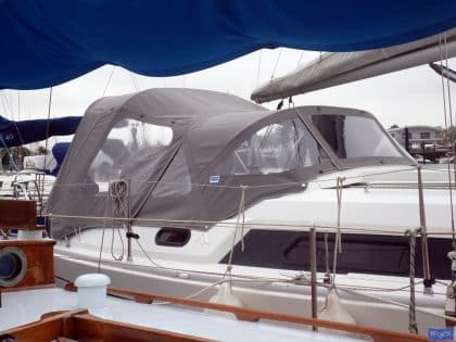 Hanse 320 Sprayhood recover for factory fit original shown with optional Cockpit Enclosure