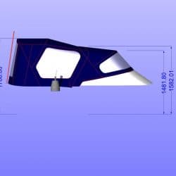 Approximate height from cockpit floor, shown with optional Cockpit Enclosure