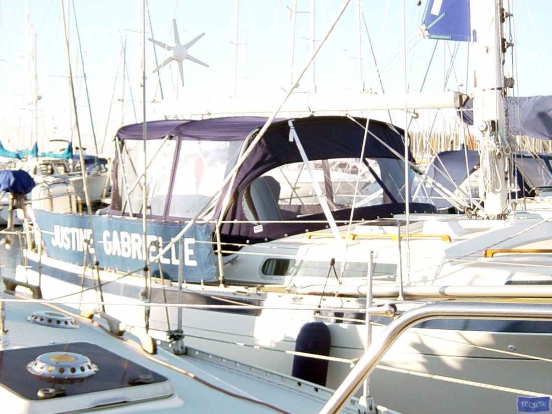 Moody 36cc Sprayhood, with optional bimini and Bimini Conversion_1