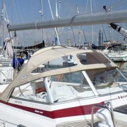 Najad 400 Sprayhood with new frames and welded grab bar_1