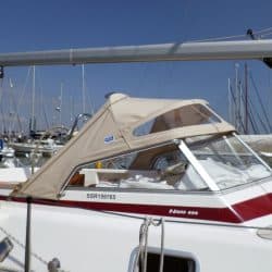 Najad 400 Sprayhood with new frames and welded grab bar_2