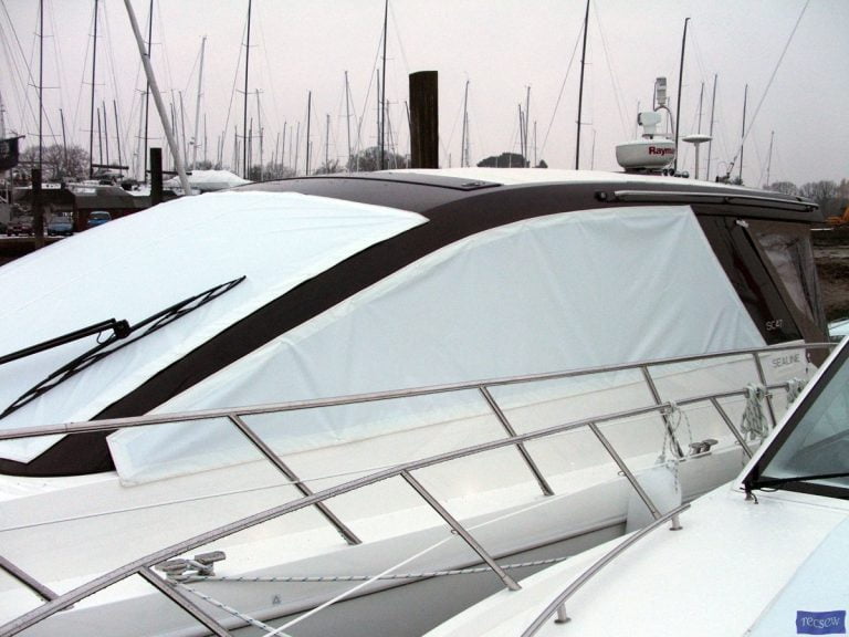 Sealine SC 47 Mesh Windscreen Covers in White_2