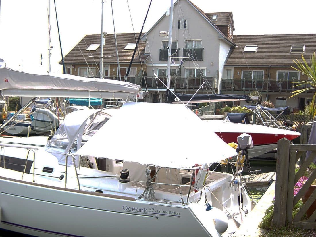 Beneteau Oceanis 37 under boom Pole Tent