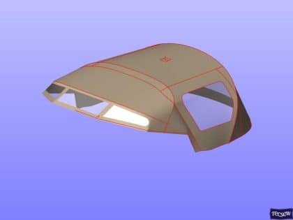 najad 360 sprayhood recover shown with cockpit enclosure recover ref 5221 4