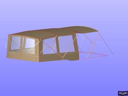 Prestige 550 Flybridge Bimini recover for Factory Bimini and Tecsew Bimini conversion