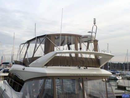 Prestige 550 Flybridge Bimini recover for Factory Bimini and Tecsew Bimini conversion