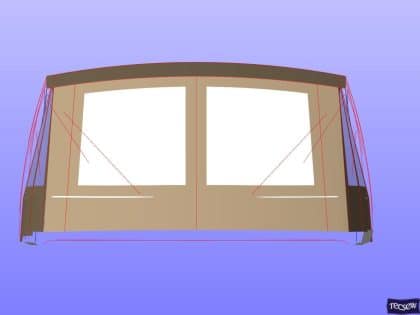 Prestige 550 Flybridge Bimini recover for Factory Bimini and Tecsew Bimini conversion