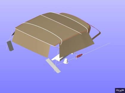 Allures 45 Bimini Side Shade Panels to factory fit Bimini