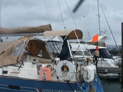 Southerly 42rs/rst Helm Bimini utilising Cockpit Enclosure frames