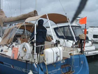 Southerly 42rs/rst Helm Bimini utilising Cockpit Enclosure frames