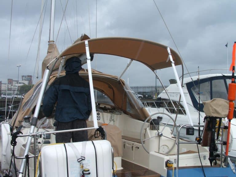 Southerly 42rs/rst Helm Bimini utilising Cockpit Enclosure frames