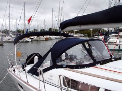 Jeanneau Sun Odyssey 39i Sprayhood with optional windows in wings and zipped wing extensions