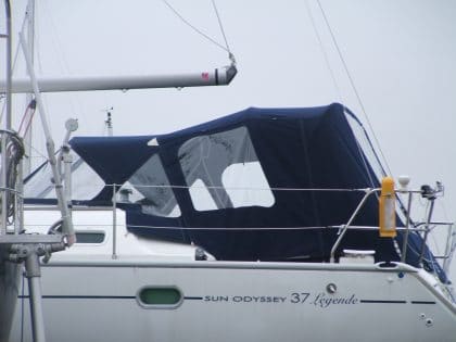 Jeanneau Sun Odyssey 37 Cockpit Enclosure, fitted to NV factory supplied sprayhood