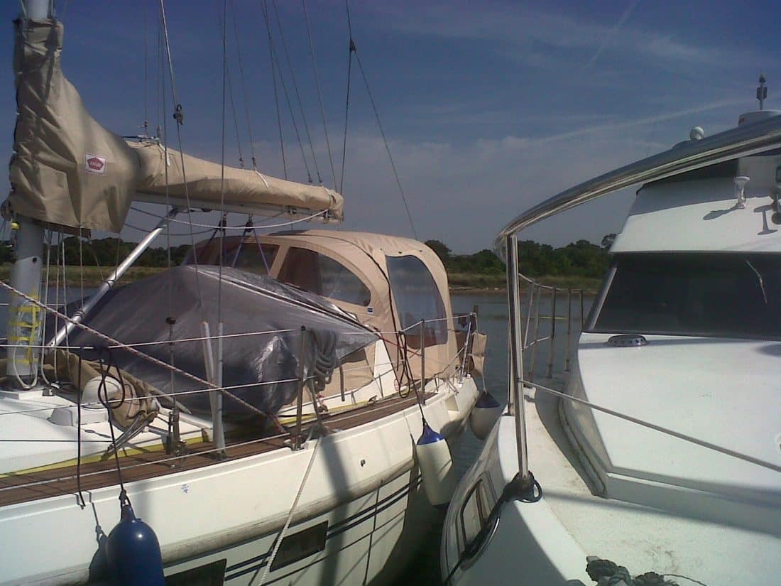 Southerly 100 Sprayhood, Blustery Day