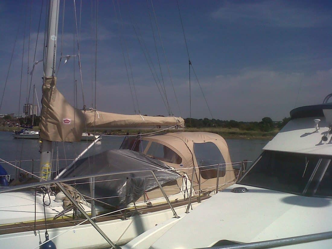 Southerly 100 Sprayhood, Blustery Day