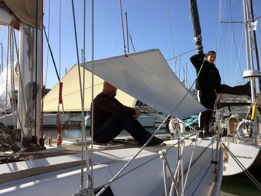 ERA awning by Tecsew providing cockpit shade and protection with lightweight, UV-resistant fabric.