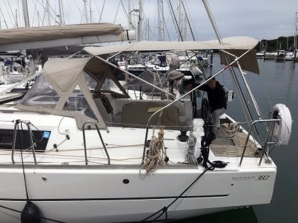 Dufour 382 Bimini left side 1
