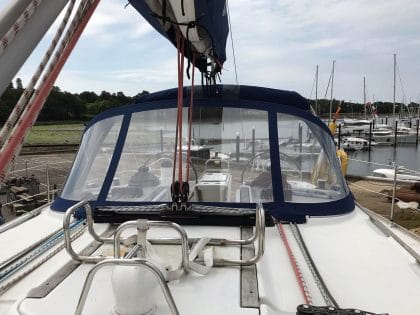 Jeanneau Sun Odyssey 43, AMBITION, Tecsew Sprayhood 2019 new design front 4