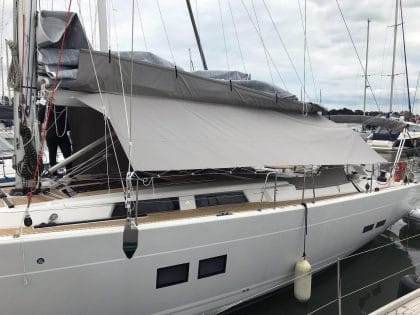 Hanse 575 "XIMERA" Sun Awning right side view 2
