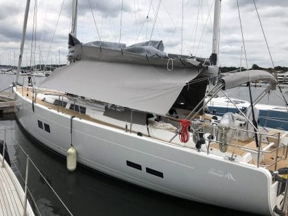 Hanse 575 "XIMERA" Sun Awning right side view 1