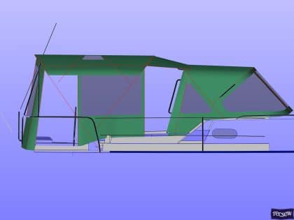 Side with Helm Doors and Side Connections Zip Removed