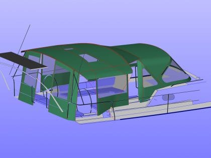 Aft Corner with Rear Door & Helm Doors & Side Connections Zip Removed
