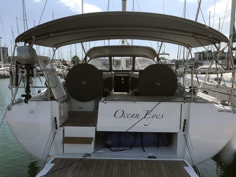 Bavaria Cruiser 45 Style OCEAN EYES, Full width 32mm, 5 bar Bimini